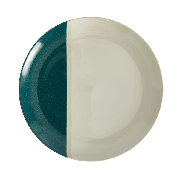 Elements Dipped Teal Stoneware Dinner Plate 2 Elements Dipped Teal Stoneware Dinner Plate - Image 2
