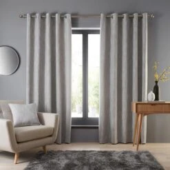 Elements Jenson Eyelet Curtains -Dunelm 30413514 alt01
