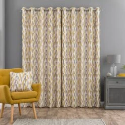 Elements Triangles Eyelet Curtains -Dunelm 30668091 alt04
