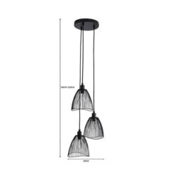 Elements Jaula 3 Light Cluster Ceiling Light 26 Elements Jaula 3 Light Cluster Ceiling Light -Dunelm 30713607 alt07