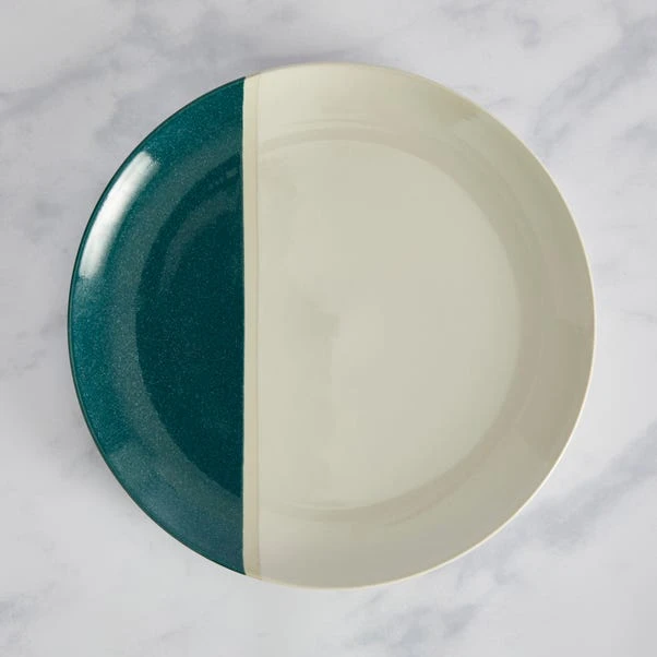 Elements Dipped Teal Stoneware Dinner Plate 1 Elements Dipped Teal Stoneware Dinner Plate