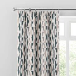 Elements Triangles Pencil Pleat Curtains -Dunelm 30733750