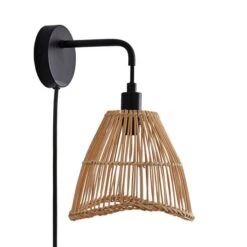 Elements Jaula Rattan Plug In Wall Light -Dunelm 30752930 alt05
