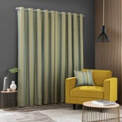 Elements Kansas Stripe Eyelet Curtains 29 Elements Kansas Stripe Eyelet Curtains -Dunelm 30755098 alt04