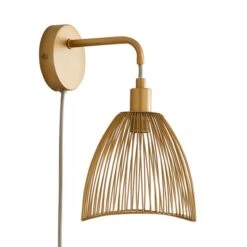 Elements Jaula Rattan Plug In Wall Light -Dunelm 30755627 alt05
