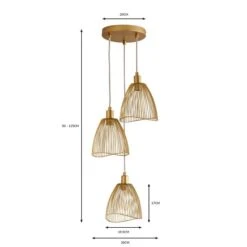 Elements Jaula 3 Light Cluster Ceiling Light 20 Elements Jaula 3 Light Cluster Ceiling Light -Dunelm 30755628 alt07