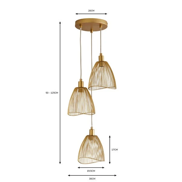 Elements Jaula 3 Light Cluster Ceiling Light 7 Elements Jaula 3 Light Cluster Ceiling Light - Image 7