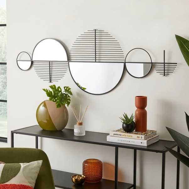 Elements Mirrored Round Indoor Outdoor Wall Art Mirror 1 Elements Mirrored Round Indoor Outdoor Wall Art Mirror