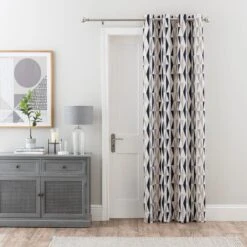 Elements Triangles Thermal Eyelet Door Curtain -Dunelm 30780897