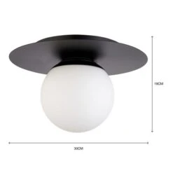 Elements Tela Bathroom Flush Ceiling Light -Dunelm 30789839 alt06