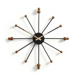 Elements Sputnik Wood Effect Wall Clock 5 Elements Sputnik Wood Effect Wall Clock -Dunelm 30827913 alt02