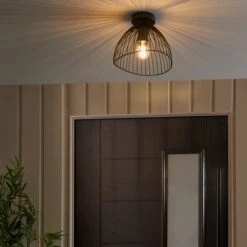 Elements Jaula Outdoor Flush Porch Ceiling Light -Dunelm 30831992 alt04