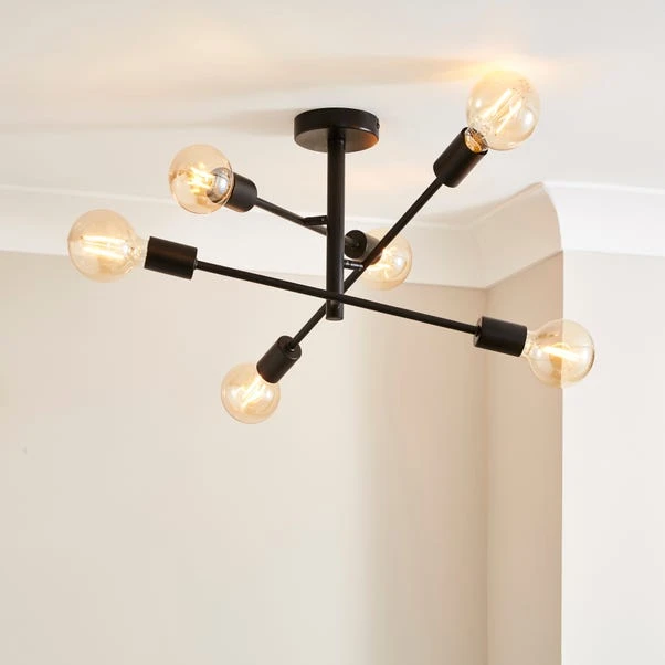 Elements Koppla 6 Light Semi Flush Ceiling Light 1 Elements Koppla 6 Light Semi Flush Ceiling Light