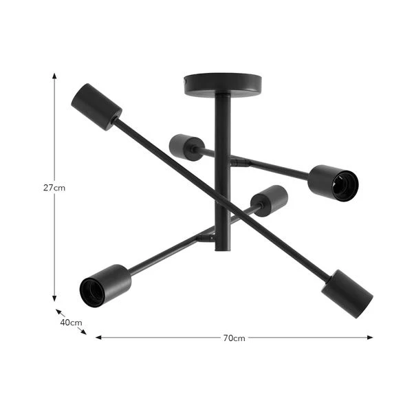 Elements Koppla 6 Light Semi Flush Ceiling Light 6 Elements Koppla 6 Light Semi Flush Ceiling Light - Image 6