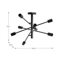 Elements Koppla 8 Light Semi Flush Ceiling Light 11 Elements Koppla 8 Light Semi Flush Ceiling Light -Dunelm 30832004 alt05