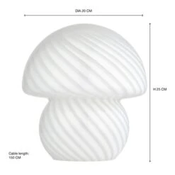 Elements Large Glass Mushroom Table Lamp -Dunelm 30869725 alt08