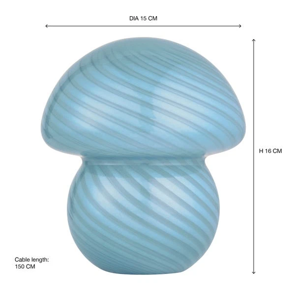 Elements Small Glass Mushroom Table Lamp 5 Elements Small Glass Mushroom Table Lamp - Image 5