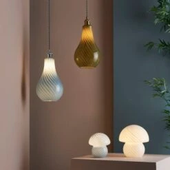 Elements Small Glass Mushroom Table Lamp 11 Elements Small Glass Mushroom Table Lamp -Dunelm 30869726 alt09
