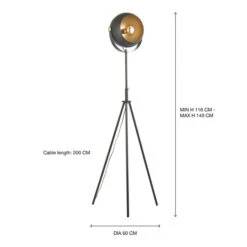 Elements Olympya Industrial Metal Adjustable Floor Lamp -Dunelm 30869730 alt08