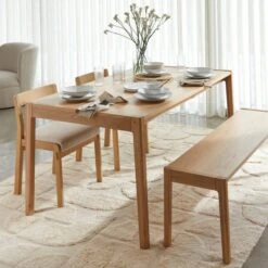 Elements Holmes 6 Seater Rectangular Dining Table, Modern Oak 11 Elements Holmes 6 Seater Rectangular Dining Table, Modern Oak -Dunelm 30893316 alt02