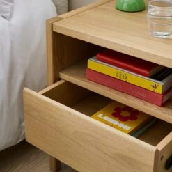 Elements Holmes Compact Bedside Table, Oak -Dunelm 30893708 alt02
