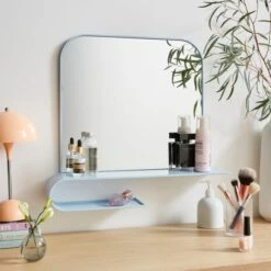 Elements Squoval Wall Mirror With Curling Shelf 24 Elements Squoval Wall Mirror With Curling Shelf -Dunelm 30893750