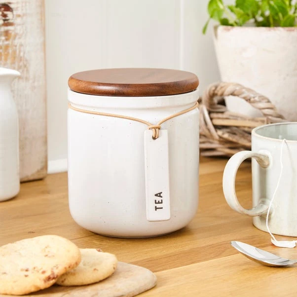 Elements Cream Speckled Hang Tag Kitchen Canister 7 Elements Cream Speckled Hang Tag Kitchen Canister - Image 7