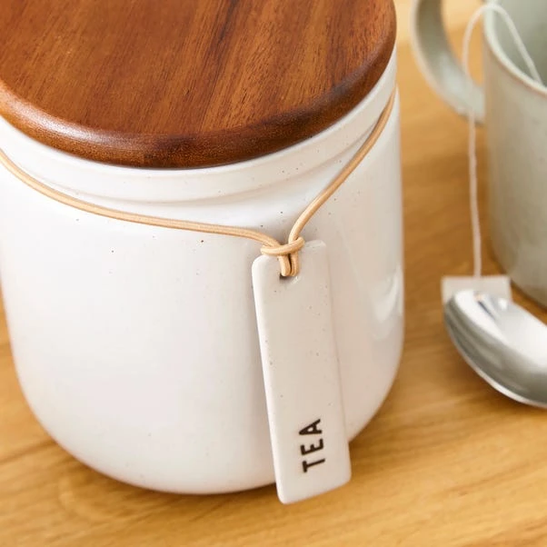 Elements Cream Speckled Hang Tag Kitchen Canister 8 Elements Cream Speckled Hang Tag Kitchen Canister - Image 8