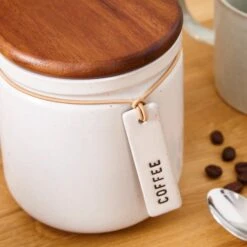 Elements Cream Speckled Hang Tag Kitchen Canister 13 Elements Cream Speckled Hang Tag Kitchen Canister -Dunelm 30893966 alt01