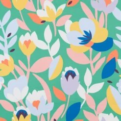 Elements Fieldsley Floral Green Blackout Roller Blind -Dunelm 30893985 alt01