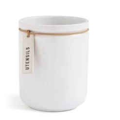 Elements Cream Speckled Hang Tag Utensil Pot -Dunelm 30893998 alt02