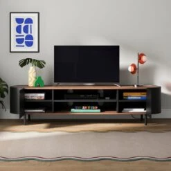 Elements Griffin Extra Wide TV Unit For TVs Up To 80" 35 Elements Griffin Extra Wide TV Unit For TVs Up To 80" -Dunelm 30894129 alt01