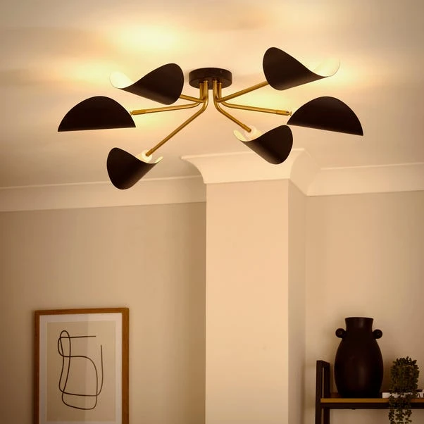 Elements Lyon 6 Light Semi Flush Ceiling Light 2 Elements Lyon 6 Light Semi Flush Ceiling Light - Image 2
