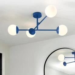 Elements Tela 4 Light Semi Flush Bathroom Ceiling Light -Dunelm 30894932