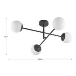 Elements Tela 4 Light Semi Flush Bathroom Ceiling Light -Dunelm 30894932 alt08