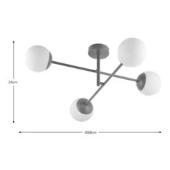 Elements Tela 4 Light Semi Flush Bathroom Ceiling Light -Dunelm 30894934 alt08