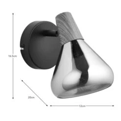 Elements Wolston Bathroom Adjustable Wall Light -Dunelm 30894939 alt08