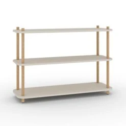 Elements Miller Low Bookcase, Stone 12 Elements Miller Low Bookcase, Stone -Dunelm 30895134 alt05