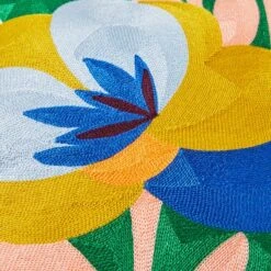 Elements Fieldsley Floral Crewel Square Cushion -Dunelm 30898209 alt04