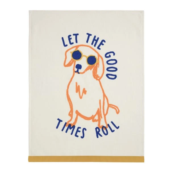 Elements Good Times Motif Tea Towel 1 Elements Good Times Motif Tea Towel