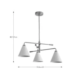 Elements Shaw 3 Light Ceiling Light -Dunelm 30898657 alt08