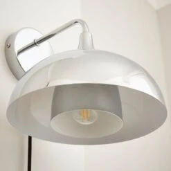 Elements Lennon 2 Tier Dome Plug In Wall Light -Dunelm 30898670 alt02