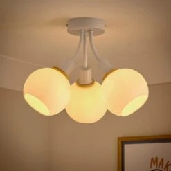 Elements Bailey 3 Light Semi Flush Ceiling Light 19 Elements Bailey 3 Light Semi Flush Ceiling Light -Dunelm 30898688 alt01