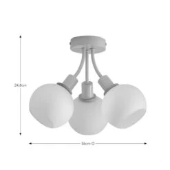 Elements Bailey 3 Light Semi Flush Ceiling Light 23 Elements Bailey 3 Light Semi Flush Ceiling Light -Dunelm 30898688 alt08