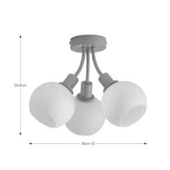 Elements Bailey 3 Light Semi Flush Ceiling Light 17 Elements Bailey 3 Light Semi Flush Ceiling Light -Dunelm 30898689 alt08