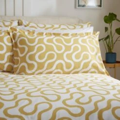 Elements Wiggins Wiggle Ochre Oxford Pillowcase 7 Elements Wiggins Wiggle Ochre Oxford Pillowcase -Dunelm 30902456 alt02
