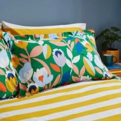 Elements Fieldsley Multicoloured Cotton Duvet Cover And Pillowcase Set -Dunelm 30903867 alt01