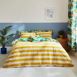 Elements Fieldsley Multicoloured Cotton Duvet Cover And Pillowcase Set -Dunelm 30903877 alt02