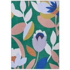 Elements Fieldsley Floral Washable Rug -Dunelm 30904851 alt04